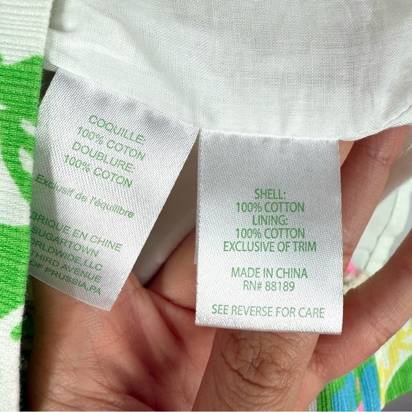 Lilly Pulitzer Cathy Shift Hibiscus Stroll Green Printed Cotton Mini Dress sz 8 - Picture 8 of 8